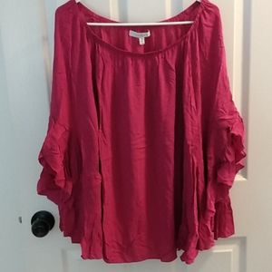3/4 Ruffle Sleeve Flowy Top